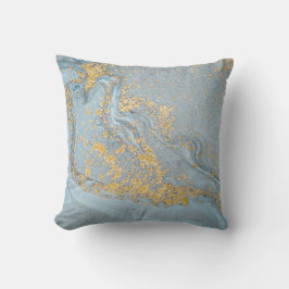 MOODY BLUE GOLD LUXE MARBLE CUSHION KISSEN