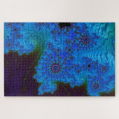 Moody Blue Mandelbrot Mandalases Fraktal Abstrakt Puzzle (Horizontal)