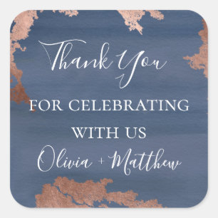 Moody Blue Metallic Personalisiert Quadratischer Aufkleber