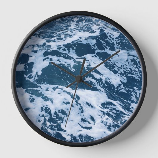 Moody Blue Ocean Waves Wall Uhr (Vorderseite)