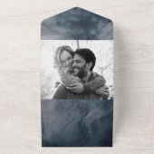 Moody Blue Sky Clouds Celestial Wedding All In One Einladung (Außenbereich)