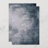 Moody Blue Sky Clouds Celestial Wedding Einladung (Vorne/Hinten)