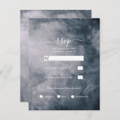 Moody Blue Sky Clouds Celestial Wedding RSVP Einladung (Vorne/Hinten)