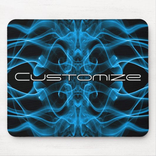 Moody Blue Smoke Benutzerdefinierte Abstrakte Kuns Mousepad (Vorne)