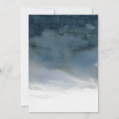 Moody Blue Watercolor Classic Elegante Wedding Einladung (Rückseite)