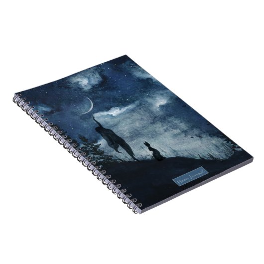 Moody blue watercolor moddess personalisiert notizblock (Rechte Seite)