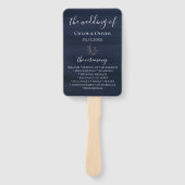 Moody Blue Wedding Program Fächer (Vorderseite)