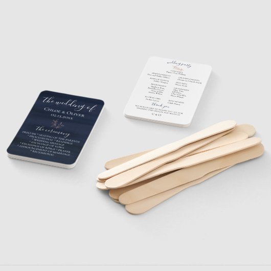 Moody Blue Wedding Program Fächer (Non-assembled)