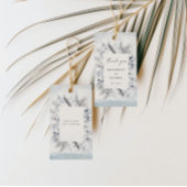 Moody Blue Winter Floral Monogram Wedding Geschenkanhänger