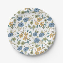 Moody Blues Floral Party Plate Pappteller