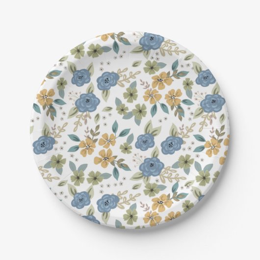 Moody Blues Floral Party Plate Pappteller (Vorderseite)