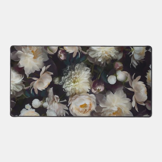 Moody Blume Dahlias und Rose Schreibtischunterlage (Vorderseite)