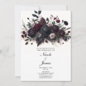 Moody Blume Elegante Blumenhochzeit Einladung (Vorderseite)