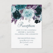 Moody Boho | Aquamarin Türkis und Lila Empfang Begleitkarte (Vorderseite)