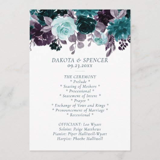 Moody Boho | Aquamarin Türkis und Lila Garland Programm (Vorderseite)