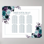 Moody Boho | Aquamarin türkisfarbene Sitzkarte Poster (Vorne)