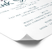 Moody Boho | Aquamarine Blumengartengetränke Poster (Ecke)