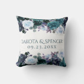 Moody Boho | Aquamarine Hochzeit der Türkisblume Kissen (Vorderseite)