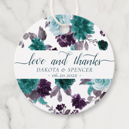 Moody Boho | Aquamarine türkisblaue Liebe und Dank Geschenkanhänger (Vorderseite)