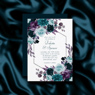 Moody Boho | Aquamarine Türkisblume Einladung