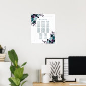Moody Boho | Aquamarine und Lila 10 Sitzplakette Poster (Heimbüro)