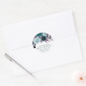 Moody Boho | Aquamarine und Lila Einwegkamera Runder Aufkleber (Umschlag)