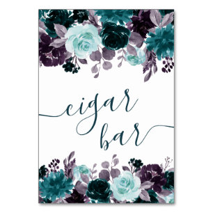 Moody Boho   Aquamarine und Lila Garland Bar Tischnummer