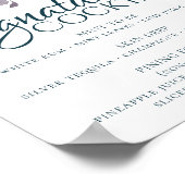 Moody Boho | Aquamariner Blumengarten Unterschrift Poster (Ecke)