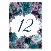 Moody Boho | Aquamariner türkisfarbener Silberrahm Tischnummer (Rückseite)