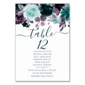 Moody Boho | Aquamariner und türkisfarbener Name d Tischnummer (Rückseite)