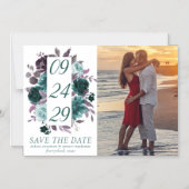 Moody Boho | Aquamarines dunkles Foto Save the Dat Magneteinladung (Vorderseite)