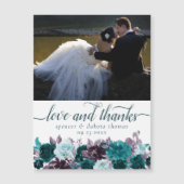 Moody Boho | Aquamarines Lila Foto Danke, Magnet (Vorderseite)