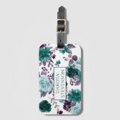 Moody Boho | Aquamarines türkisfarbenes Muster Gepäckanhänger (Vorderseite Vertikal)