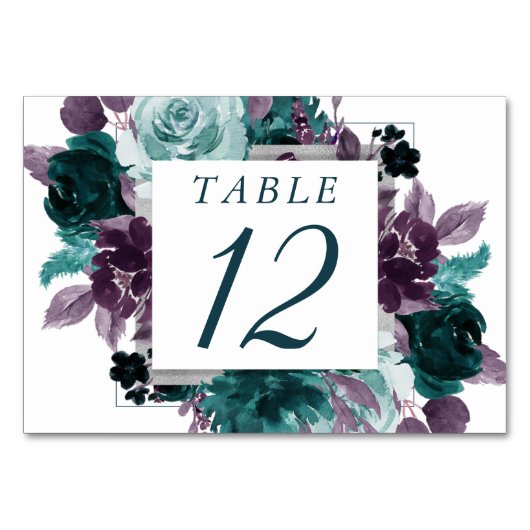 Moody Boho | Aquamarines Türkisplateau Tischnummer (Vorderseite)