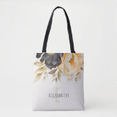 Moody Boho Blue und Beige Custom Tote Bag Tasche (Vorderseite)