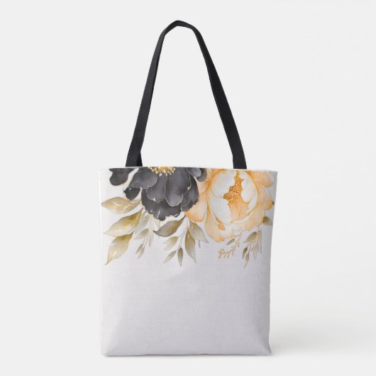 Moody Boho Blue und Beige Custom Tote Bag Tasche (Rückseite)