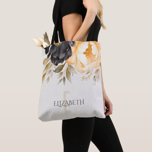 Moody Boho Blue und Beige Custom Tote Bag Tasche (Von Nahem)