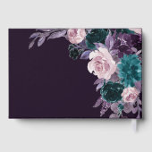 Moody Boho | Dark Eggplant Lila und Aquamarin Bouq Gästebuch (Rückseite)