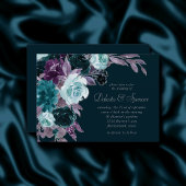 Moody Boho | Deep Aquamarin Türkise Lila Bouquet Einladung