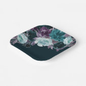 Moody Boho | Deep Aquamarin und Eggplant Lila Bouq Pappteller (Gewinkelt)