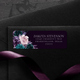 Moody Boho Dunkle Aubergine Lila und Aquamarin