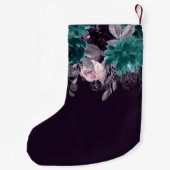 Moody Boho | Dunkle Aubergine Lila und Aquamarin Kleiner Weihnachtsstrumpf (Rückseite)