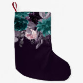 Moody Boho | Dunkle Aubergine Lila und Aquamarin Kleiner Weihnachtsstrumpf (Vorderseite)