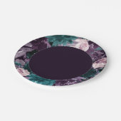 Moody Boho | Dunkle Augpflanze, Lila und Aquamarin Pappteller (Schrägansicht)