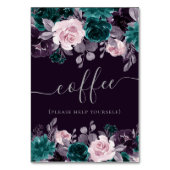 Moody Boho | Dunkle Eggplant Lila und Aquamarine L Tischnummer (Rückseite)