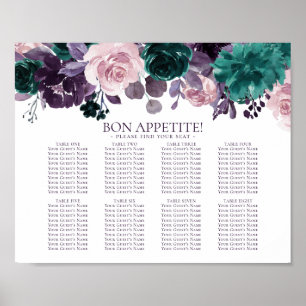 Moody Boho Eggplant Lila 6 Tabelle Seekarte Poster
