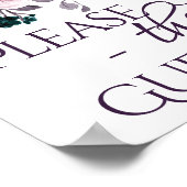 Moody Boho | Eggplant Lila Aquamarines Gästebuch (Ecke)