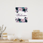 Moody Boho | Eggplant Lila Floral Quinceanera Poster (Küche)