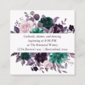 Moody Boho | Eggplant Lila floraler Empfang Begleitkarte (Vorderseite)