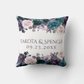 Moody Boho | Eggplant Lila Mauve Floral Wedding Kissen (Rückseite)